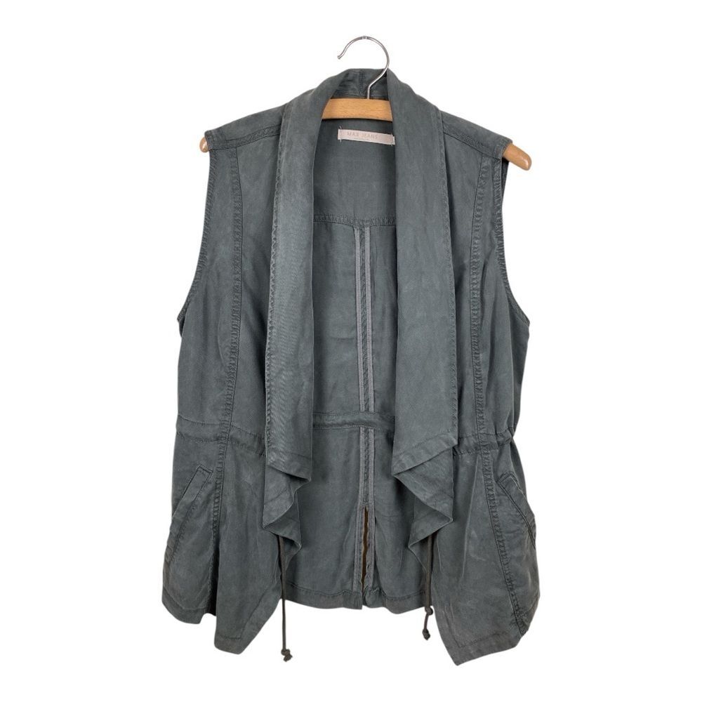 Max Jeans Women's Greenish Gray Sleeveless Utility Jacket Vest Size M Layering